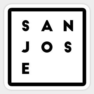 San Jose | White square letters Sticker